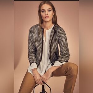 Massimo Dutti  Woven Wool Blend Cardigan